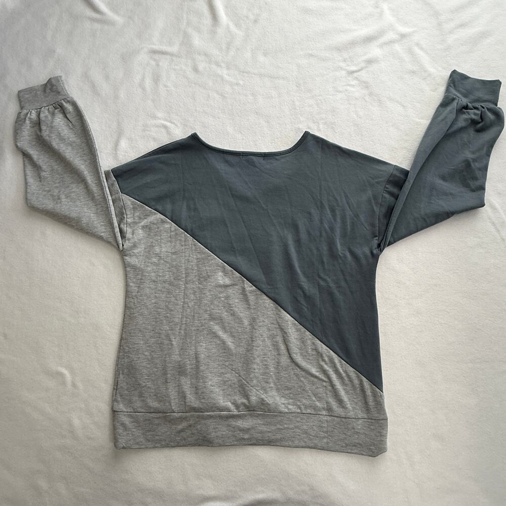 Steve‎ Madden Colorblock Sweatshirt Womens XL Blue Gray - Picture 5 of 7
